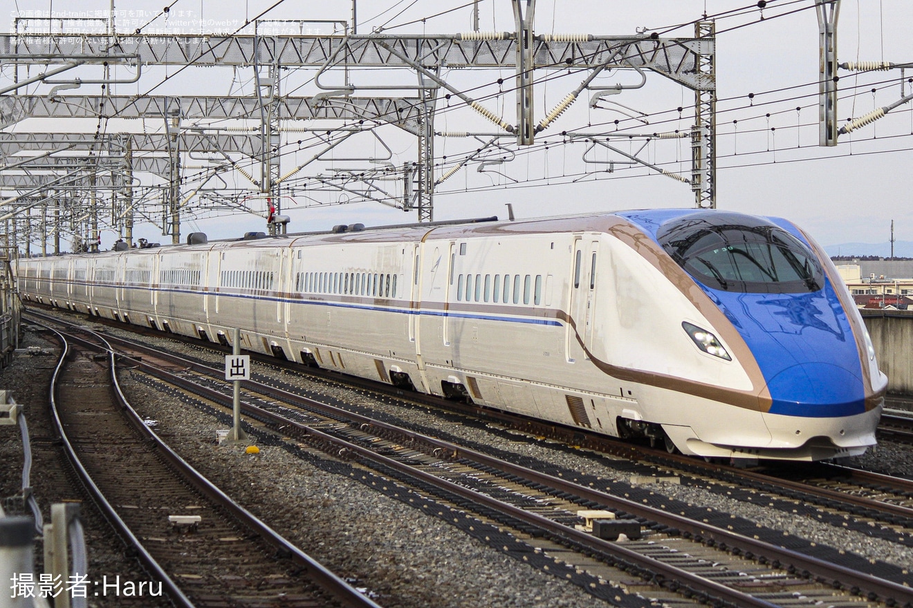 【JR東】E7系F39編成新幹線総合車両センター出場北上試運転の拡大写真