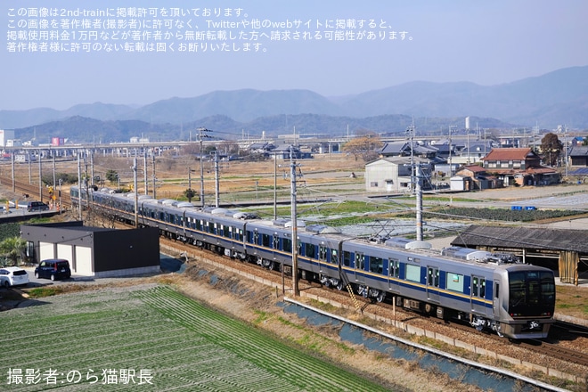 【JR西】321系D25編成網干総合車両所本所出場試運転を不明で撮影した写真