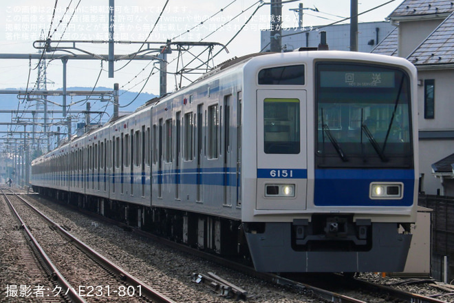 【西武】6000系6151F武蔵丘車両検修場入場回送(202602)を元加治～飯能間で撮影した写真