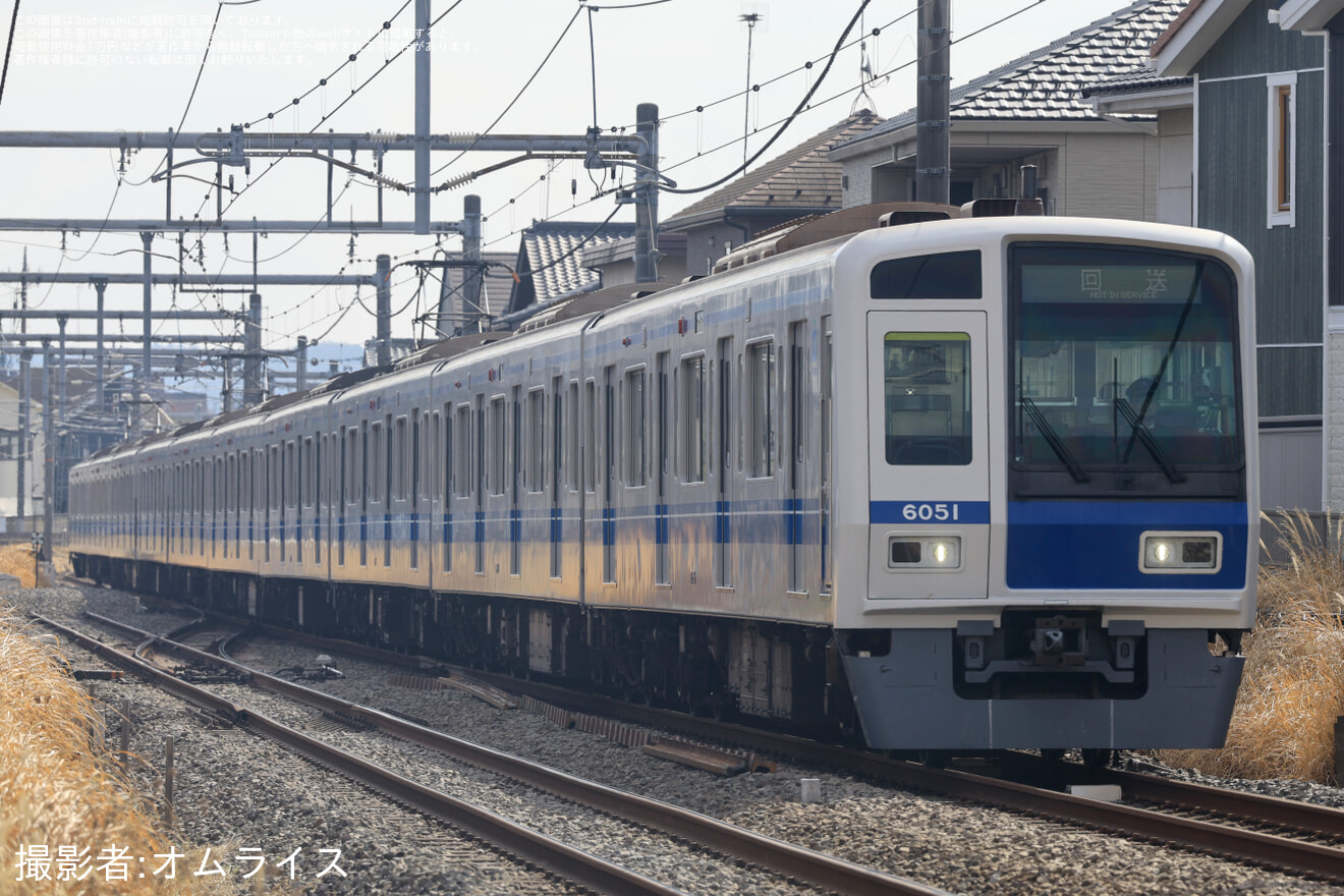 【西武】6000系6151F武蔵丘車両検修場入場回送(202602)の拡大写真