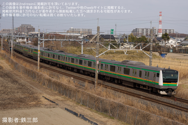 【JR東】E233系ヤマU619編成大宮総合車両センター入場回送 - 新白岡～白岡間にて撮影