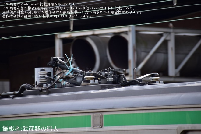 【JR東】宇都宮線の古河〜野木間で架線当該のE233系U619編成大宮総合車両センター入場回送（2枚目）