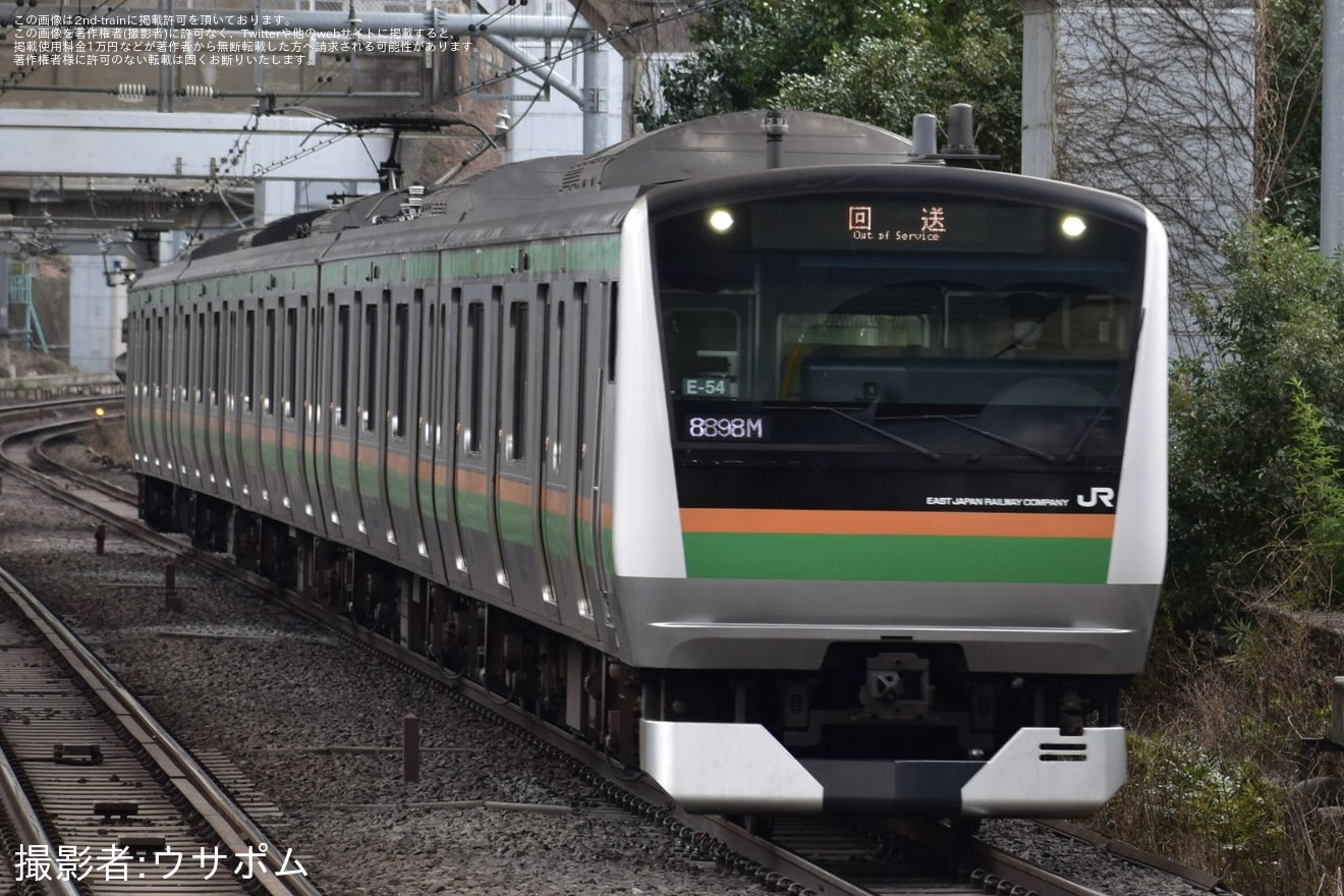 【JR東】E233系コツE54編成 東京総合車両センター入場の拡大写真