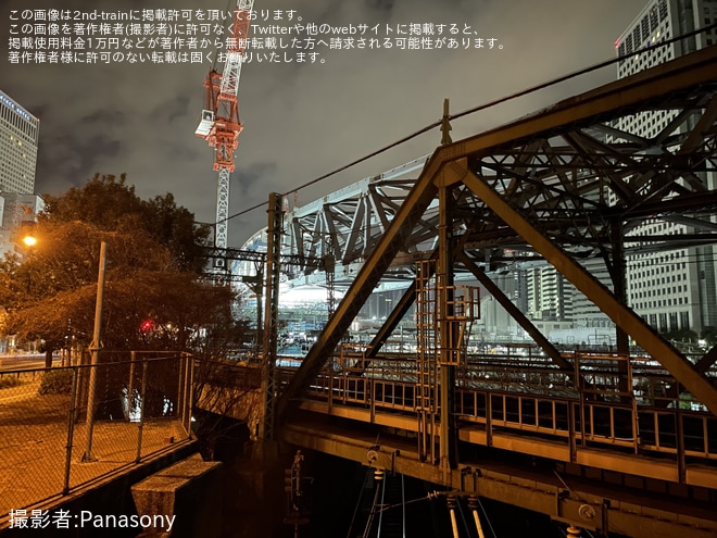 【京急】新しい八ツ山跨線々路橋の「送り出し」が実施を不明で撮影した写真