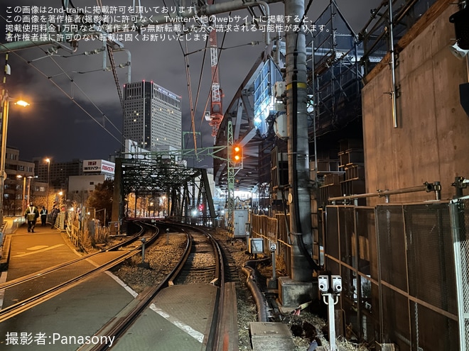 【京急】新しい八ツ山跨線々路橋の「送り出し」が実施を不明で撮影した写真