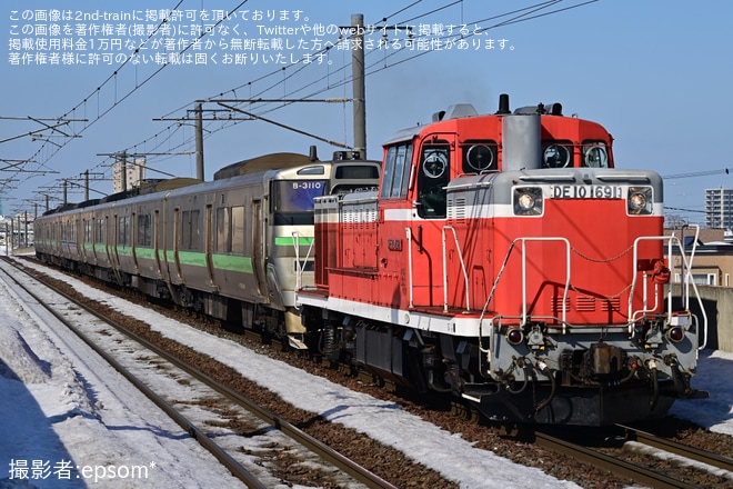【JR北】733系B-3110+B-3210編成が苗穂工場入場回送を不明で撮影した写真