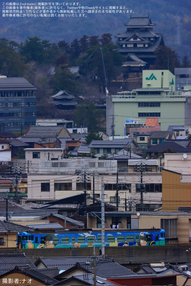 【JR西】キハ40-2115(「鬼太郎」ラッピング車) 後藤総合車両所本所出場試運転（2枚目）