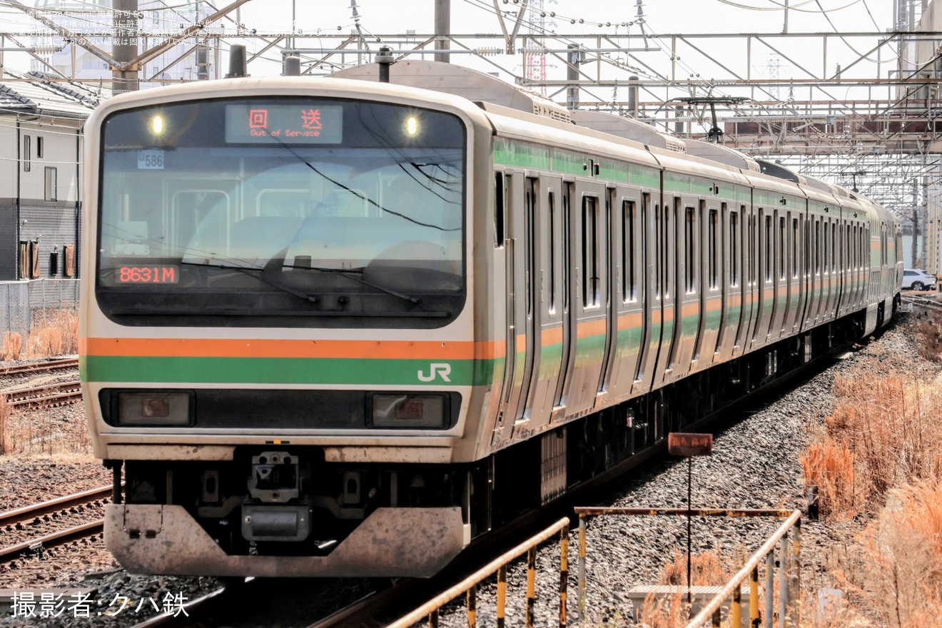 【JR東】E231系U-586編成大宮総合車両センターが更新工事を終えて出場回送の拡大写真