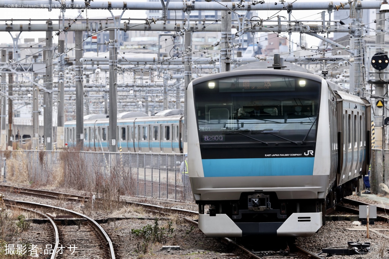 【JR東】E233系サイ101編成東京総合車両センター出場回送の拡大写真