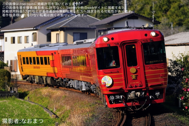 【JR四】「伊予灘ものがたり 菜の花編」運行(2026年)を不明で撮影した写真