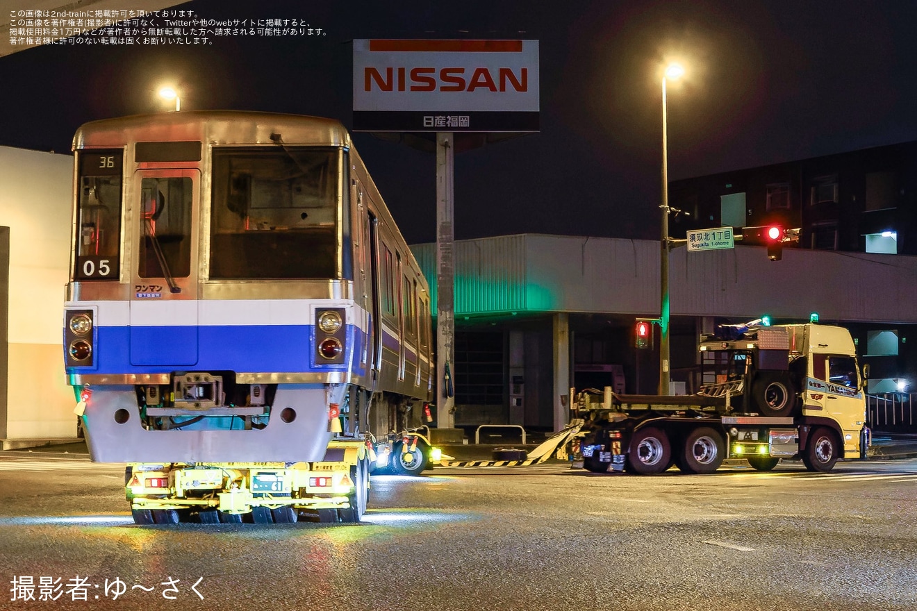 【福市交】1000N系05編成が陸送・搬出の拡大写真