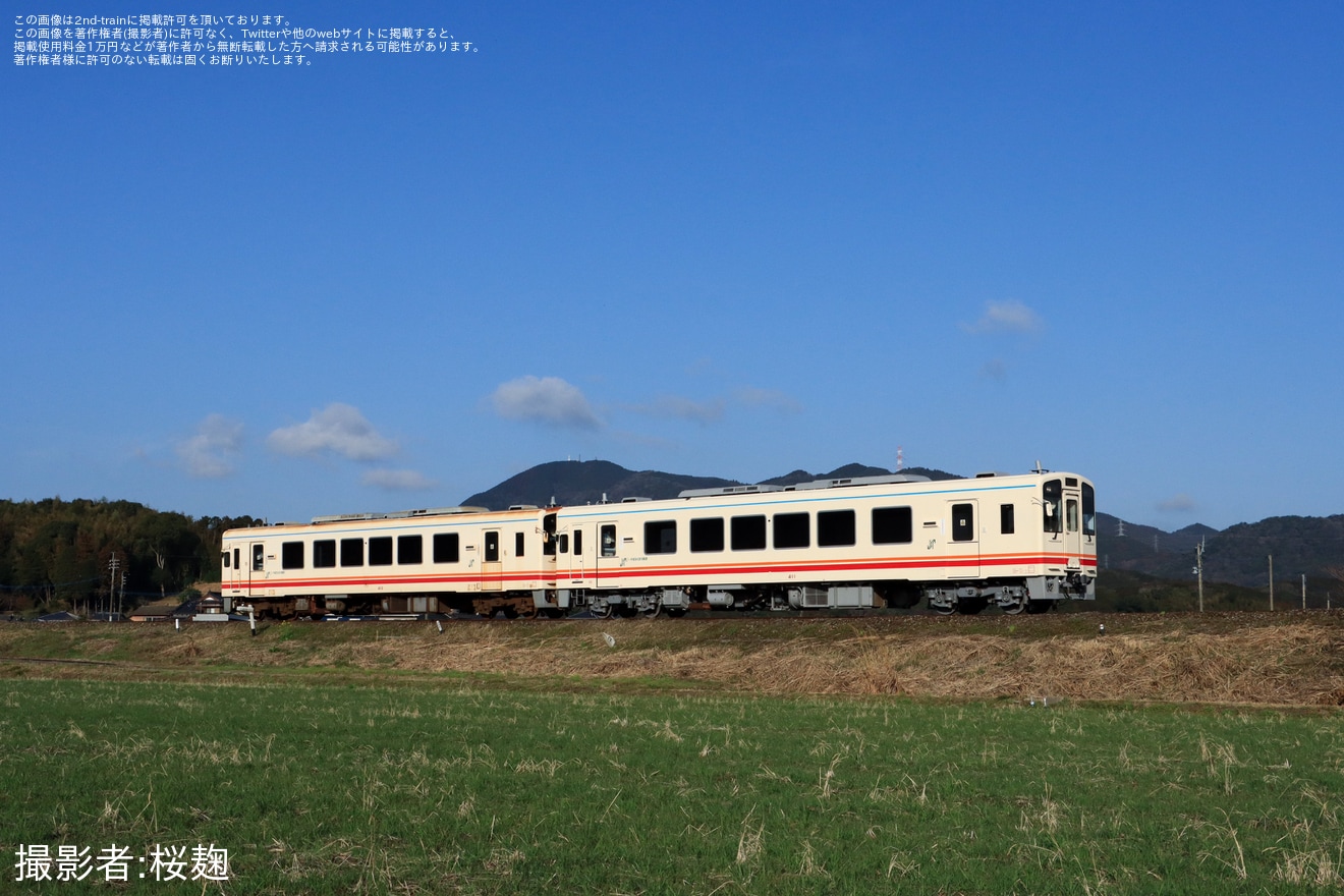 【平筑】400形411＋412が開業時カラー同士で増結運転 林龍平酒造「蔵開き」輸送で2両編成実現の拡大写真