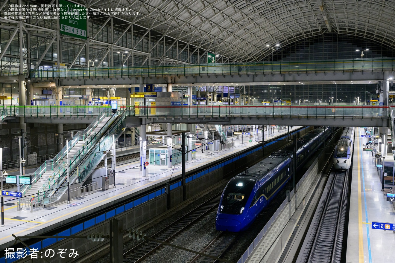 【Korail】次世代高速電車EMU-320（KTX-青龍）の量産車第1編成「1C7011編成」が初めて首都圏の光明への拡大写真