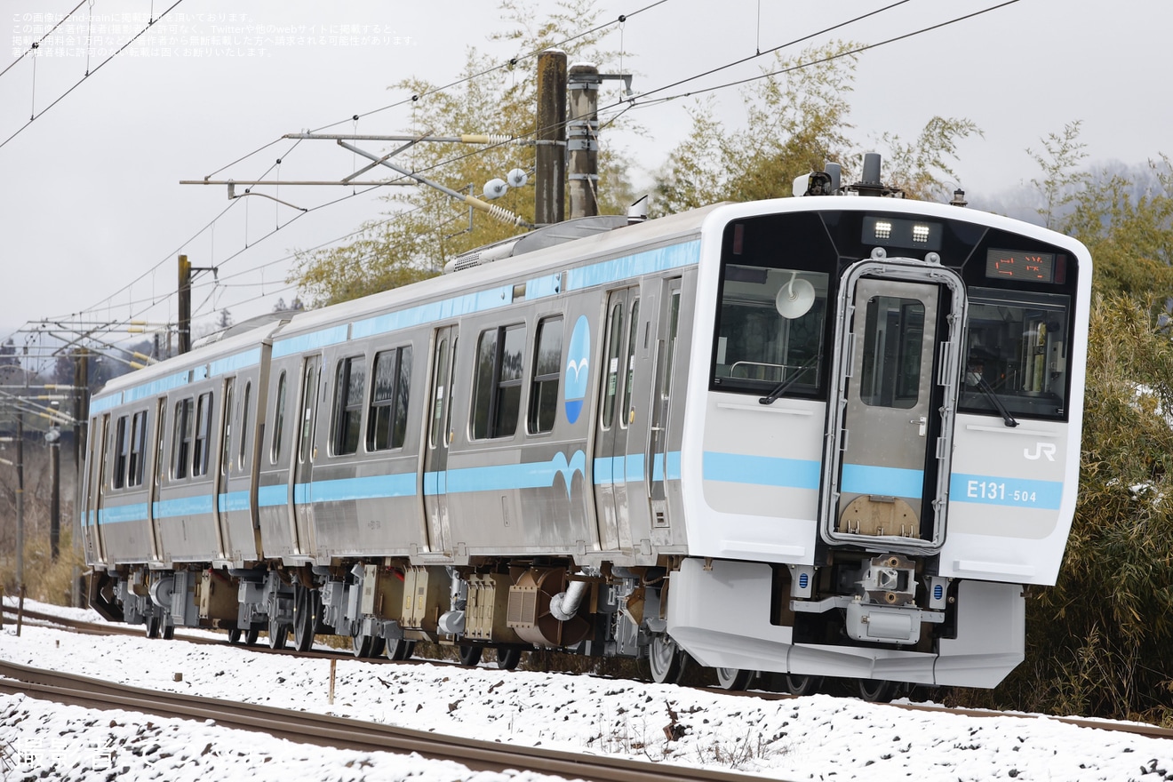 【JR東】キハE131-504+キハ132-504郡山総合車両センター出場回送の拡大写真