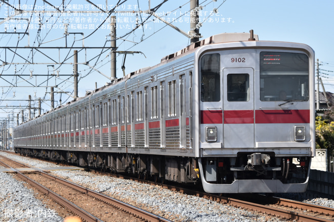 【東武】9000系9102F南栗橋工場入場回送(202603) - 南羽生～加須間にて撮影