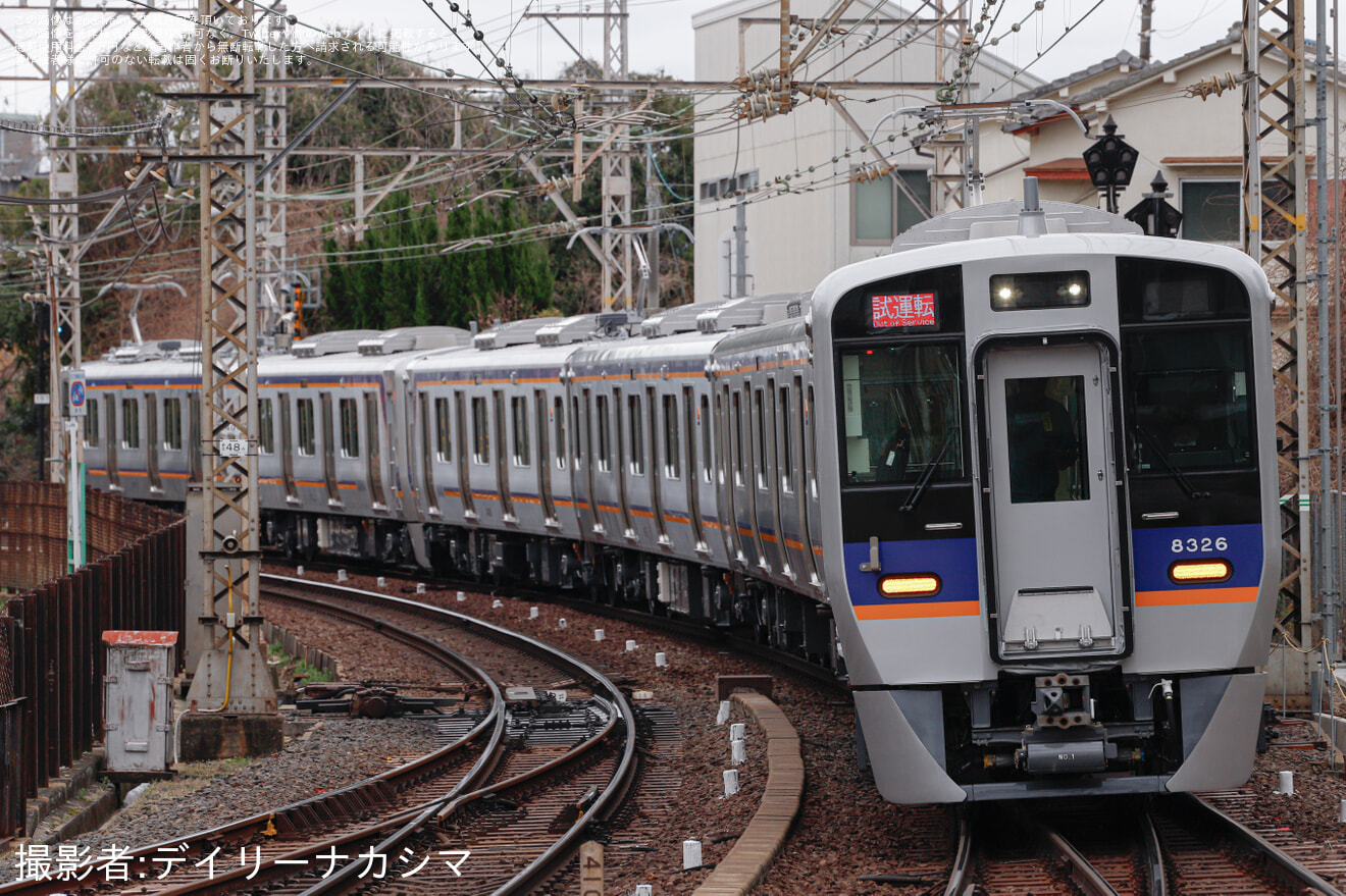 【南海】8300系8326F+8722Fが試運転を実施の拡大写真