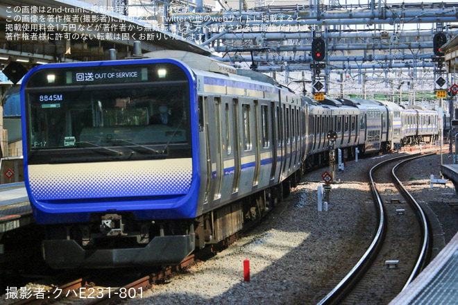 【JR東】E235系クラF-17編成東京総合車両センター出場回送 - 大崎駅にて撮影