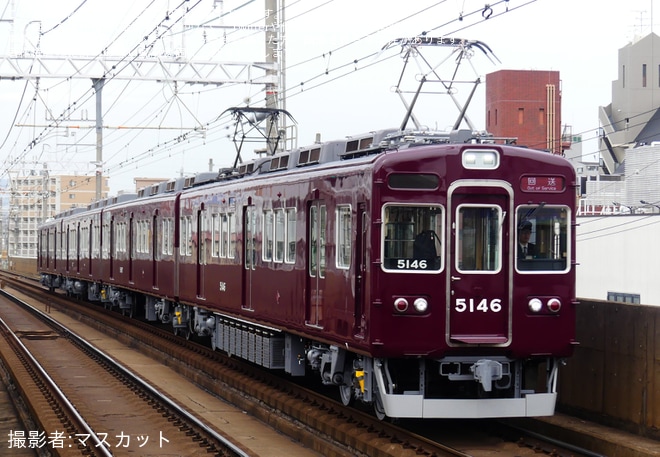 【能勢電】5100系5146F正雀工場出場回送を不明で撮影した写真