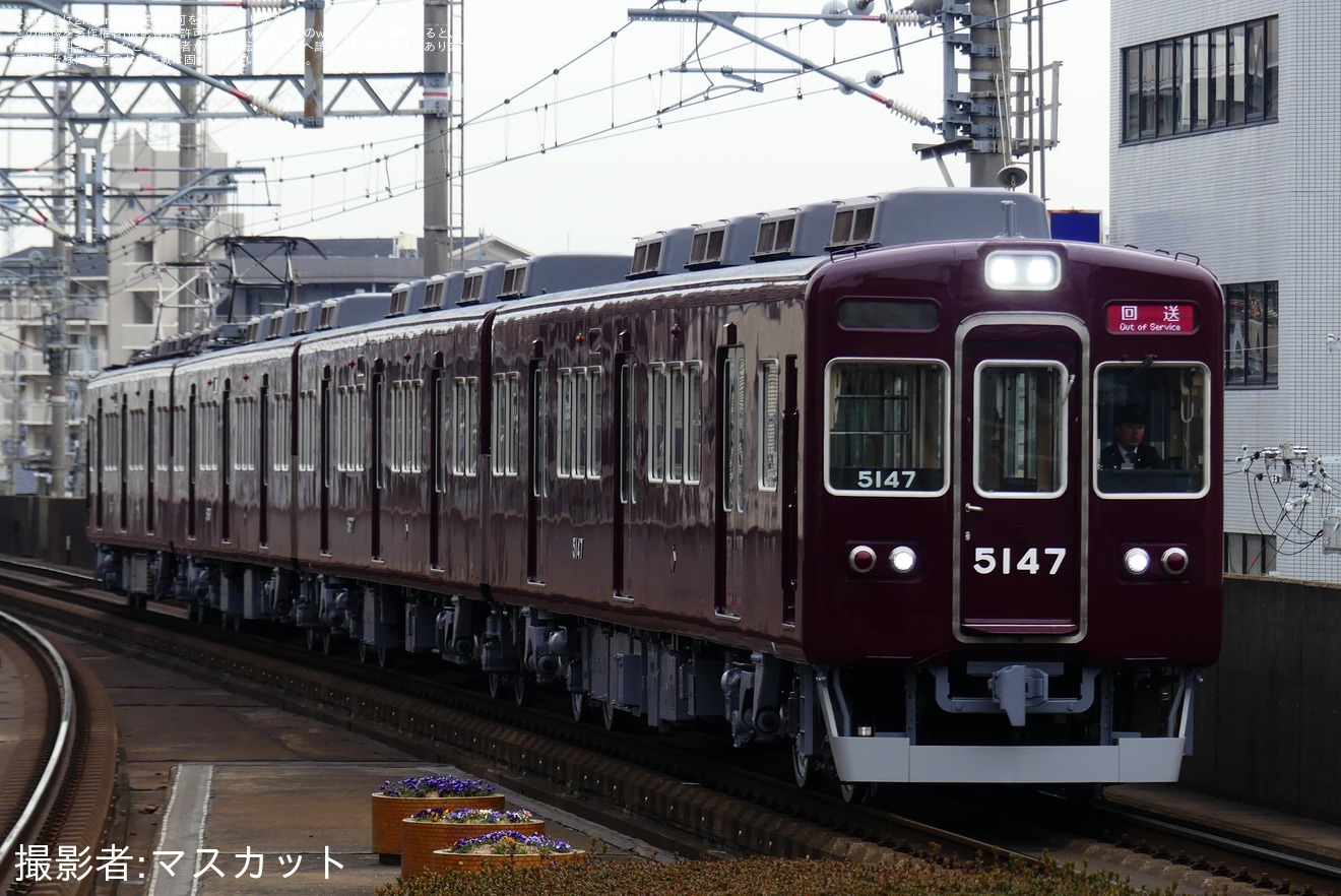 【能勢電】5100系5146F正雀工場出場回送の拡大写真