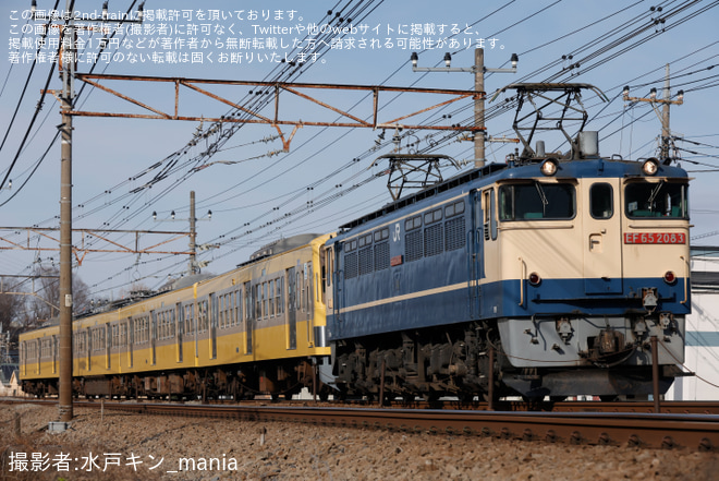 【西武】新101系1245F(ツートンカラー)が武蔵境へ甲種輸送を日野～豊田間で撮影した写真