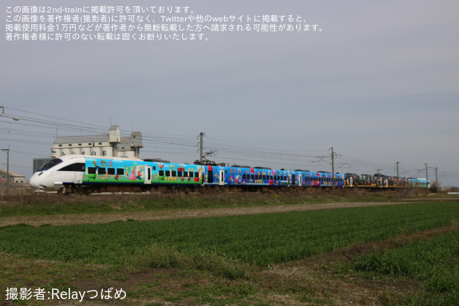 【JR九】885系SM3編成を使用した特急「スーパーマリオ号」が熊本へ臨時運行を不明で撮影した写真