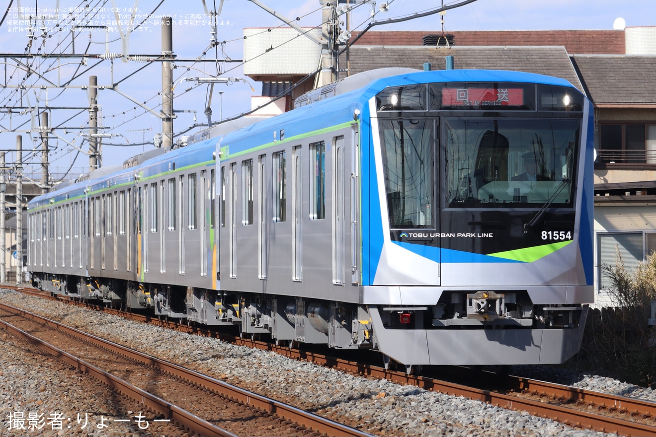 【東武】80000系(80050型)81554F津覇車輌出場・南栗橋工場入場回送の拡大写真