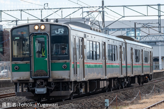 【JR東】701系F2-507編成郡山総合車両センター出場回送を不明で撮影した写真