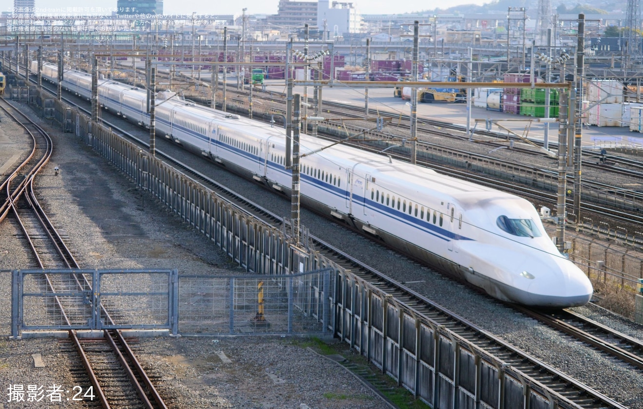 【JR海】N700A(スモールA)X56編成が浜松工場へ廃車回送の拡大写真