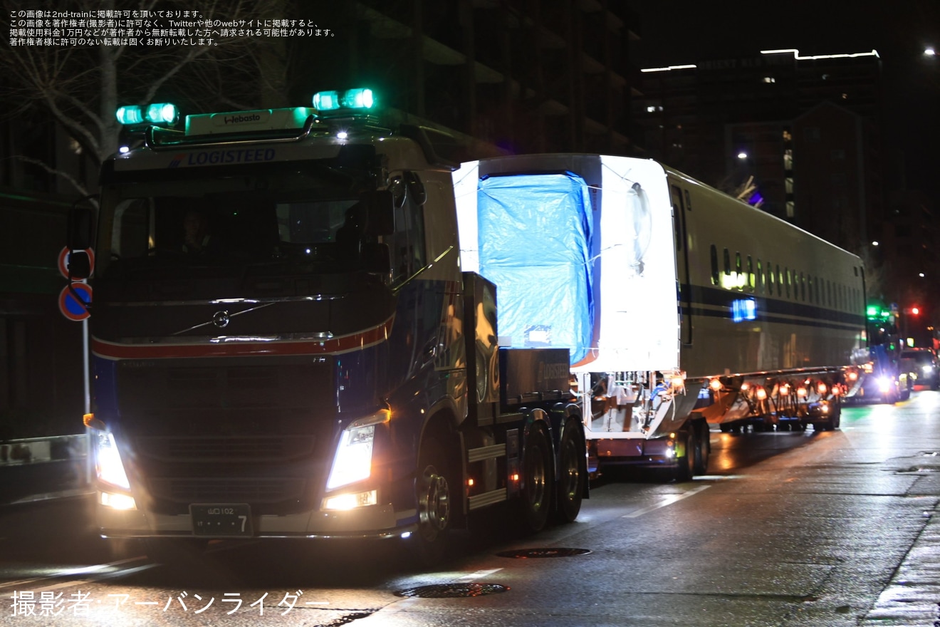 【JR西】N700S H7編成搬入陸送の拡大写真