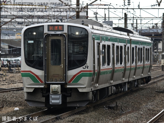 【JR東】E721系0番台P‐10編成郡山総合車両センター出場回送を不明で撮影した写真
