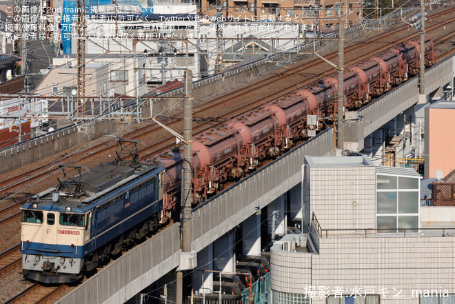 【JR貨】タキ1200形10車が泉から川崎貨物まで廃車と思われる回送（2日目）を金町～亀有間で撮影した写真