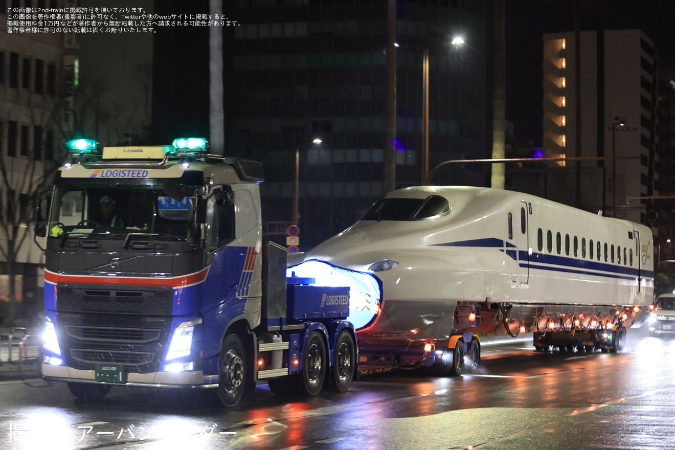 【JR西】N700S H7編成搬入陸送の拡大写真