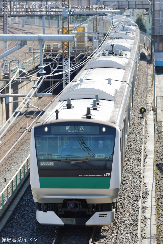 【JR東】E233系7000番台ハエ131編成 東京総合車両センター出場回送を浦和～大宮間で撮影した写真
