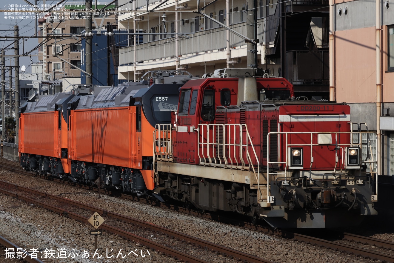 【台鉄】E500形E557+E558東芝府中事業所出場甲種輸送の拡大写真