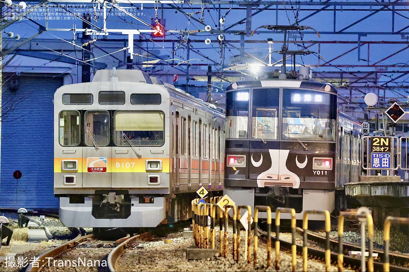 【東急】9000系9007Fの4両が長津田工場での西武譲渡改造工事を終えるの拡大写真