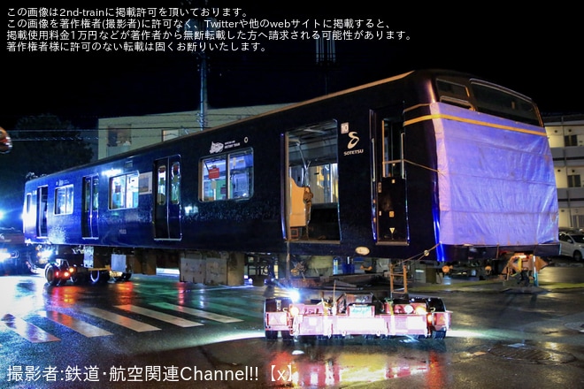 【相鉄】9000系9703F(モハ9209・クハ9503)廃車陸送を不明で撮影した写真