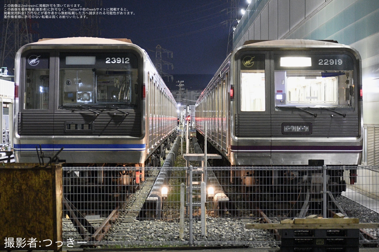 【大阪メトロ】22系22619F(新20系未更新車最後の編成)が大日検車区から森之宮検車区を経由し緑木車両工場へ回送の拡大写真