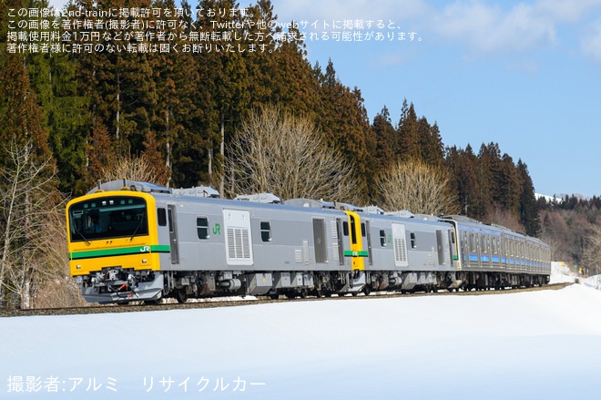 【JR東】205系M14編成が秋田総合車両センターへ廃車配給（1枚目）