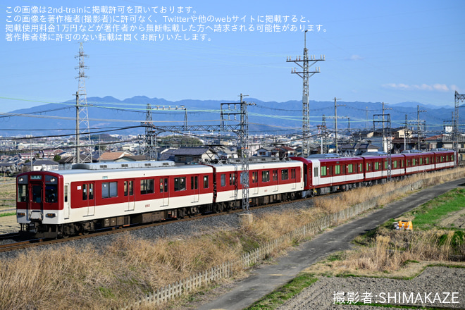 【近鉄】6A系 6A01+6413系 Mi15併結試運転 - 二上神社口～二上山間にて撮影