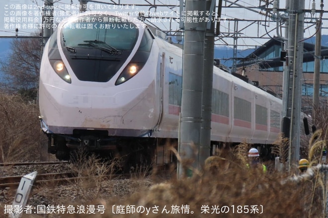 【JR東】E657系K2編成が常磐線の内原駅付近で乗用車と衝突する事故に遭遇（1枚目）