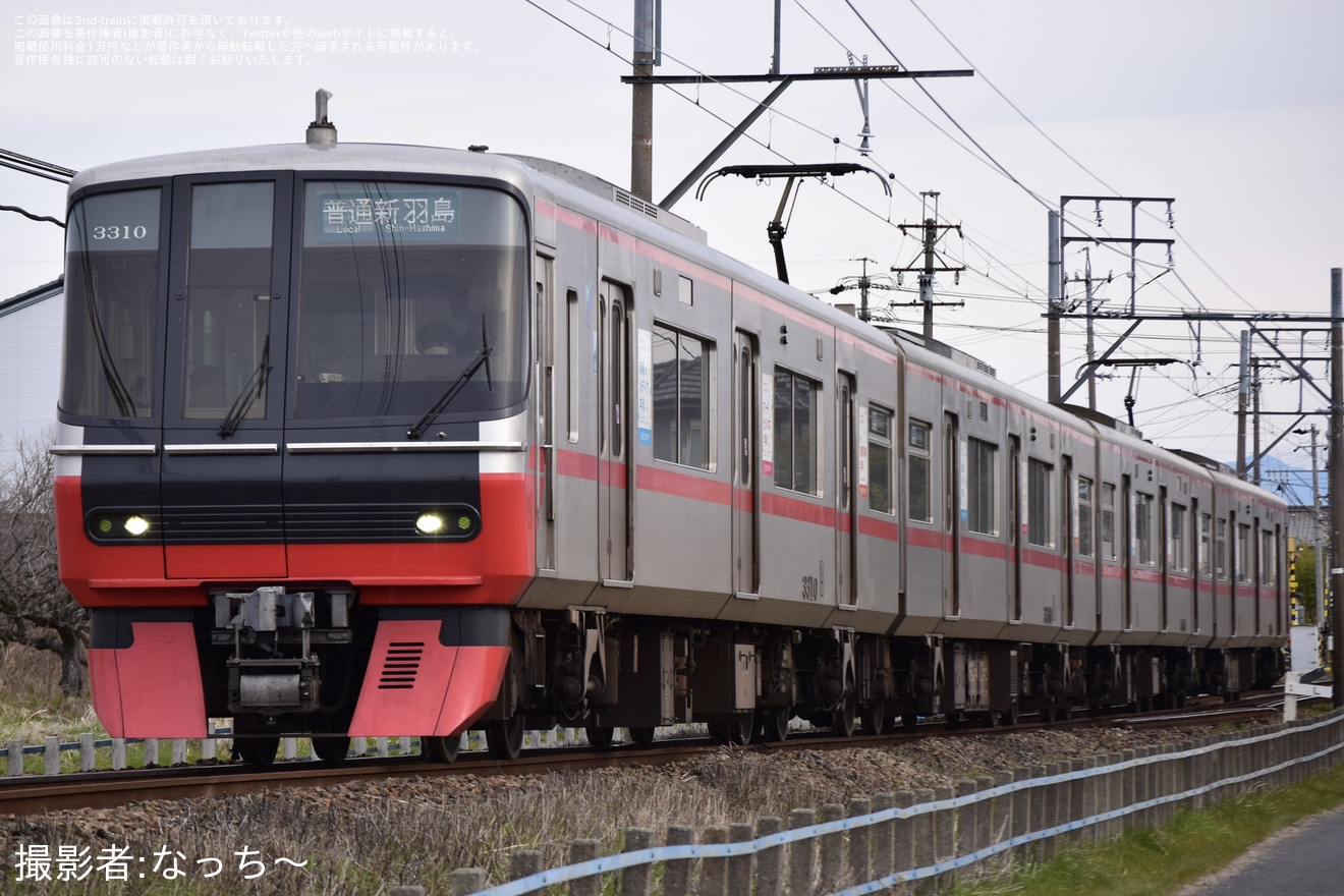 【名鉄】3300系の竹鼻線・羽島線定期入線が終了見込みの拡大写真
