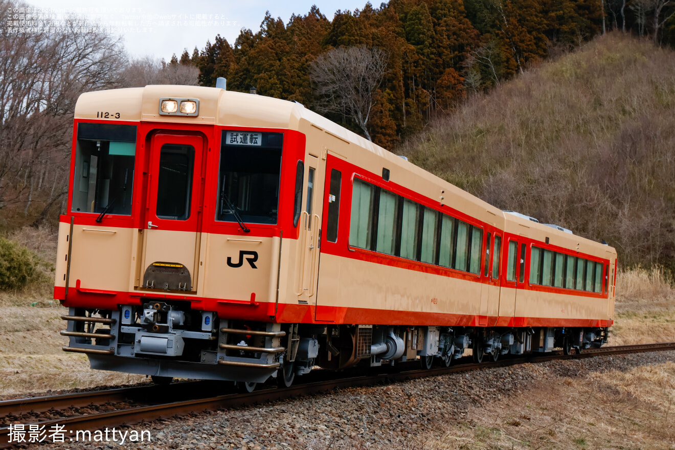 【JR東】キハ111-3・キハ112-3が「おもいで車両」となり磐越東線で出場試運転の拡大写真