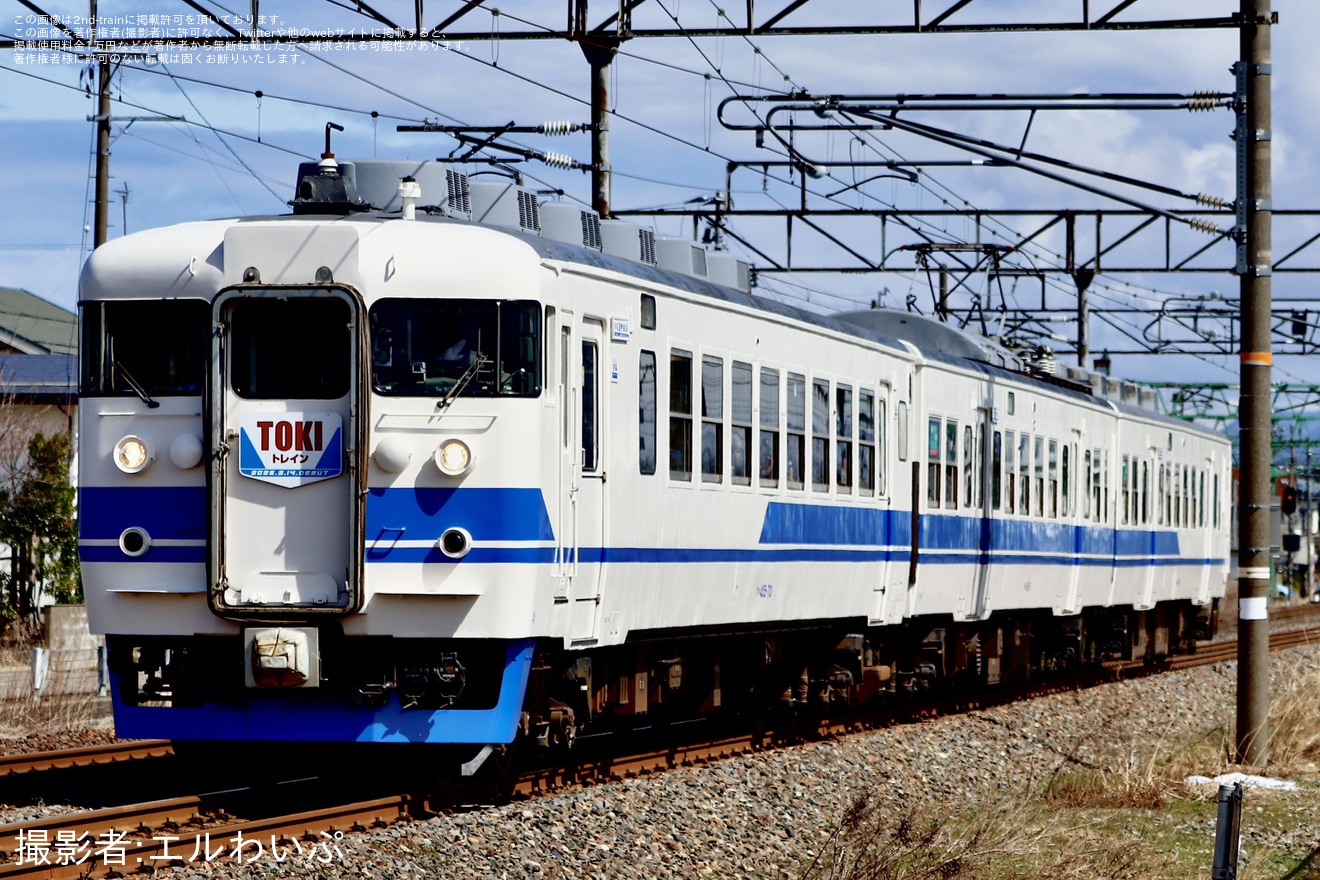 【トキ鉄】413・455系電車「TOKIトレイン」が「新北陸色」になって運行開始・デビュー記念イベント開催の拡大写真
