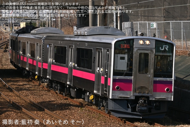 【JR東】701系N8編成秋田総合車両センター構内試運転を不明で撮影した写真