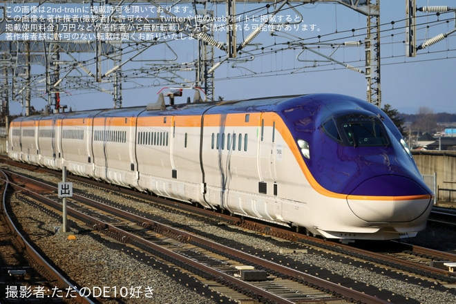 【JR東】E8系G1編成新幹線総合車両センター出場試運転（1枚目）