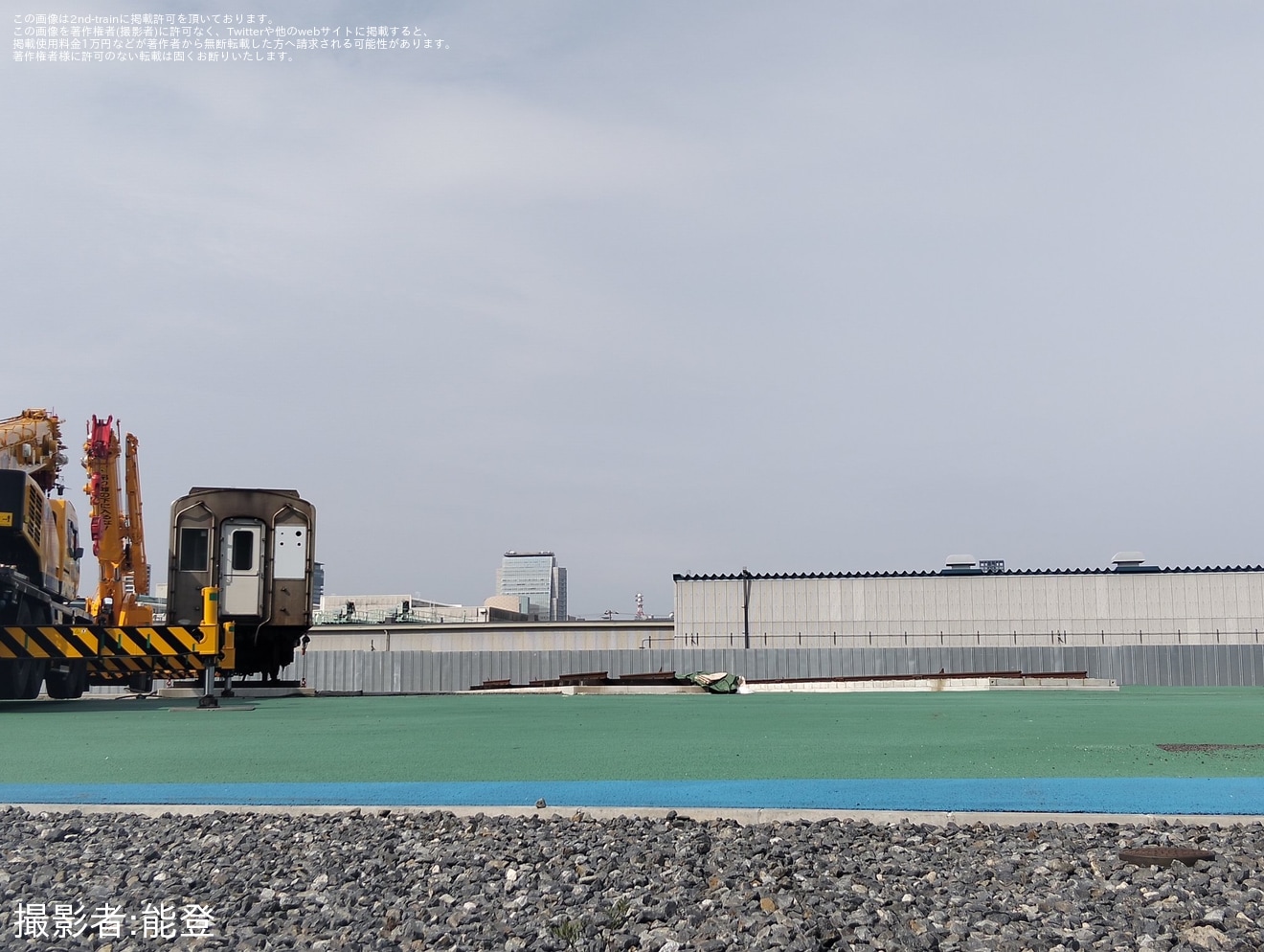 【大阪メトロ】e METRO MOBILITY TOWNで展示されていた20系の一部が搬出済の拡大写真