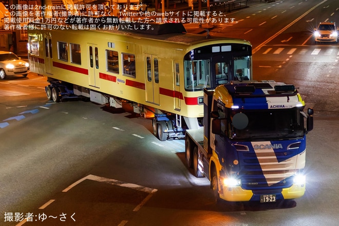 【西鉄】7050形7153編成が貝塚線へ陸送を不明で撮影した写真