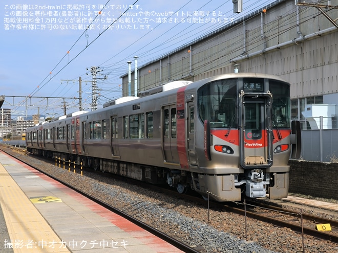 【JR西】227系A48編成下関総合車両所本所出場試運転を不明で撮影した写真