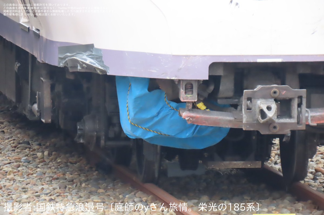 【JR東】勝田車両センターにて踏切事故に巻き込まれたE657系K2編成の状況が確認の拡大写真