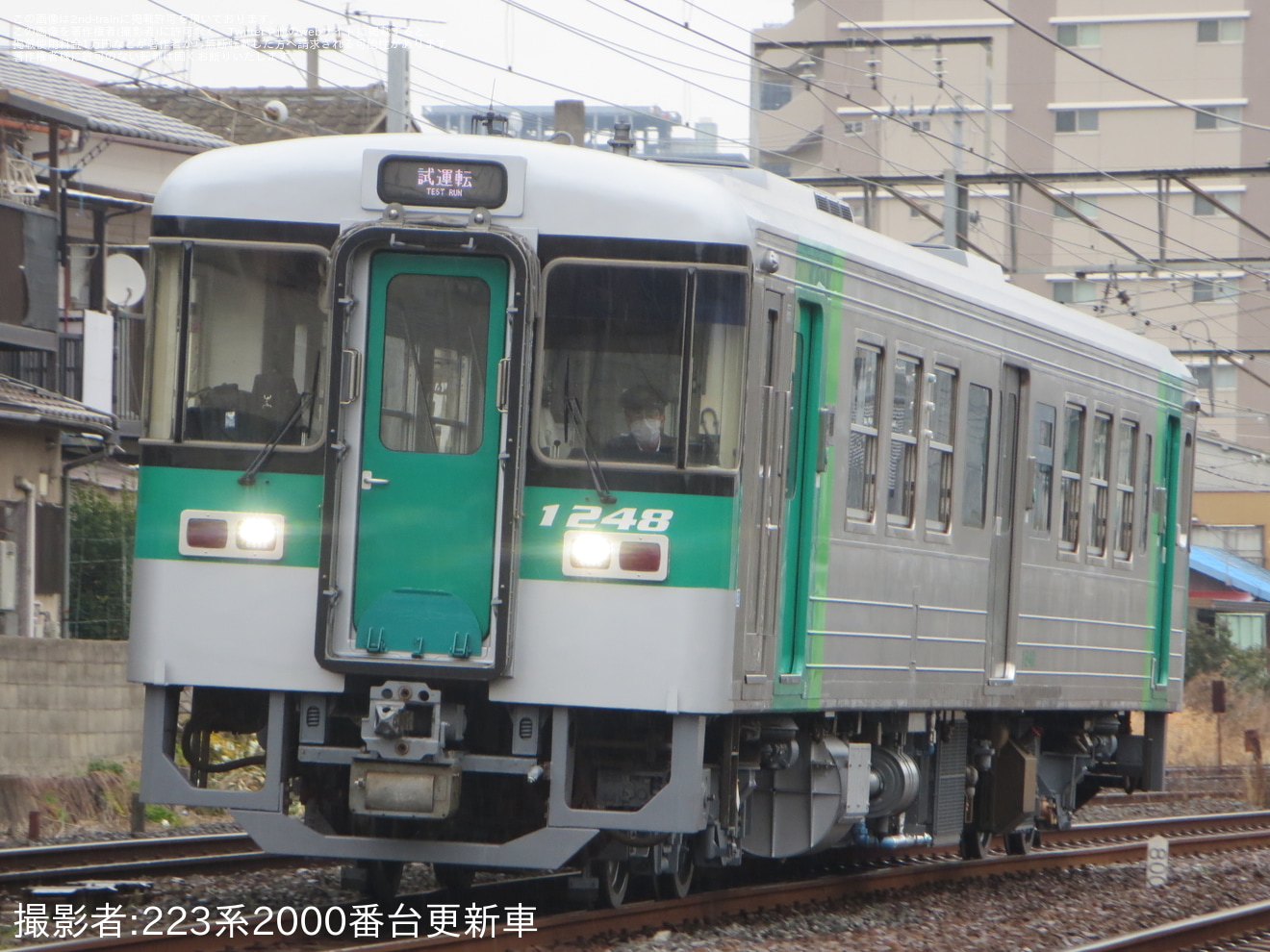 【JR四】1200形1248号車が更新工事を終え多度津工場出場試運転の拡大写真